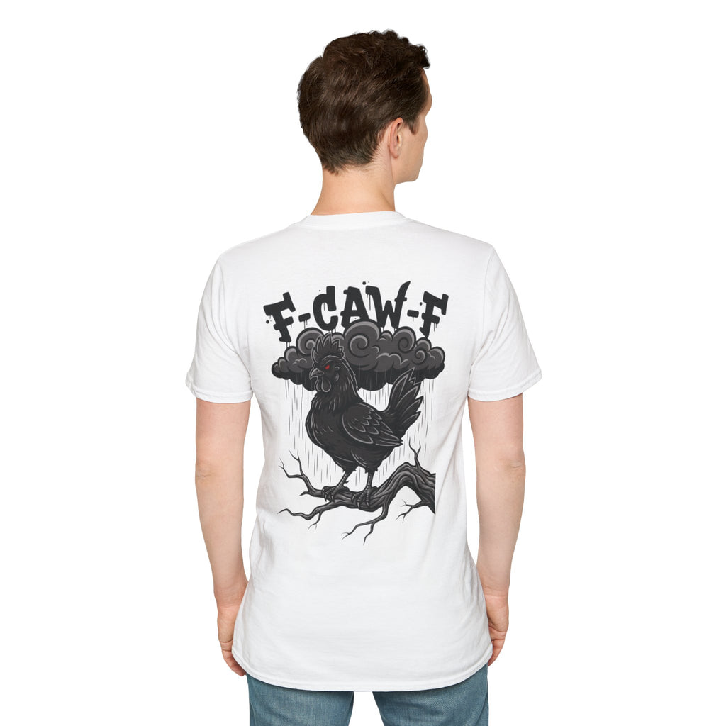F-CAW-F Crow Graphic T-Shirt – Dark Gothic Raven Storm Tee